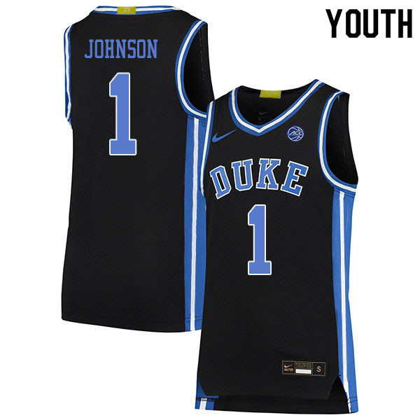 Youth #1 Jalen Johnson Duke Blue Devils College Basketball Jerseys Sale-Black